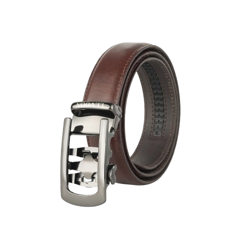 Levoon Coffee Brown Leather Belt for Men with Classic buckle