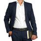 Levoon Textured Black Leather Belt for Men with Classic buckle