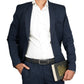 Levoon Textured Black Leather Belt for Men with Classic buckle