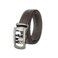 Levoon Textured Dark Brown Leather Belt for Men with Classic buckle